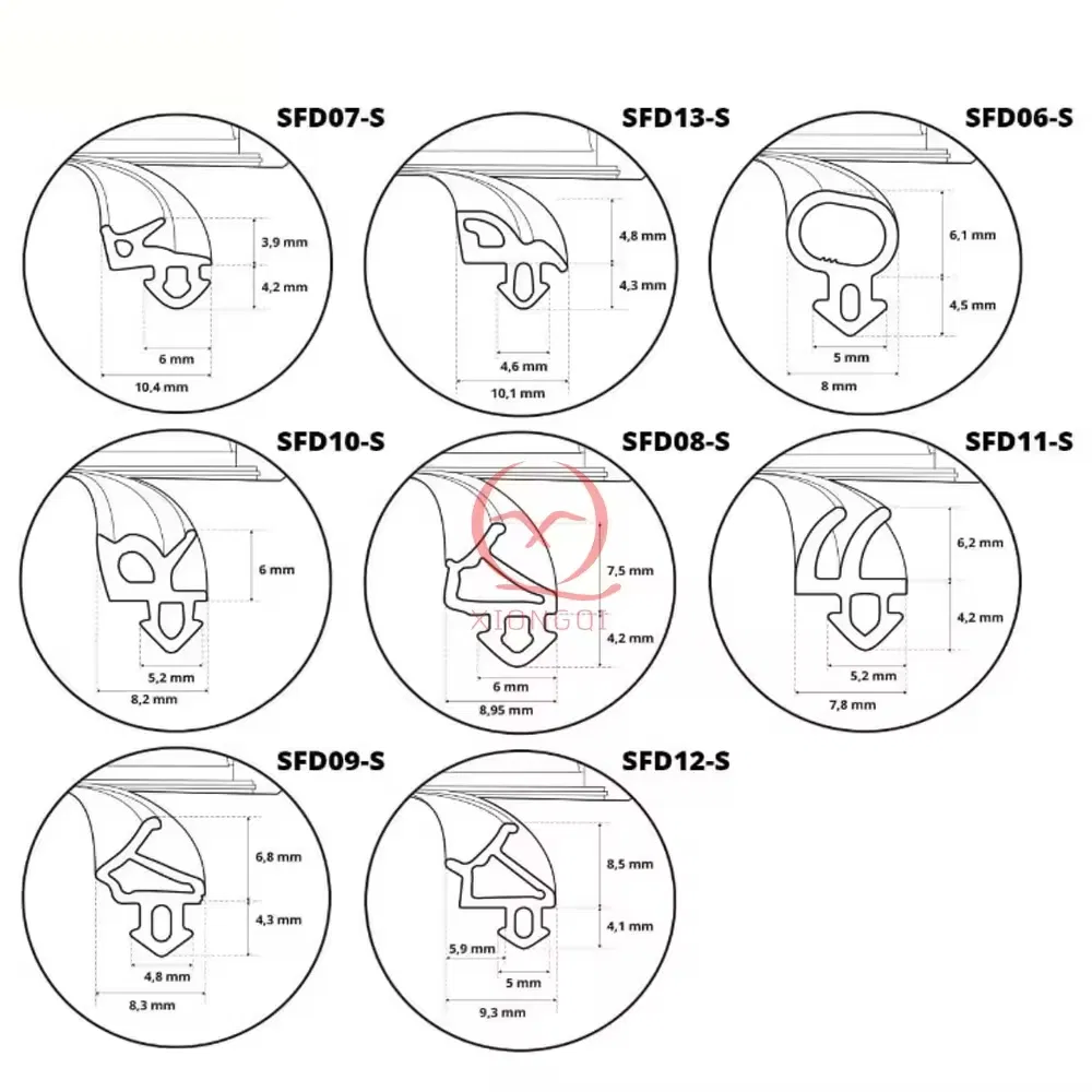 Po/Pk/O Type EPDM Aluminum Door and Window Rubber Seal Strip Gasket