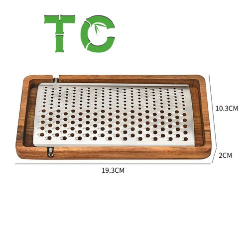 Тёрка для сыра из акации со стальной тёркой и деревянной подставкой