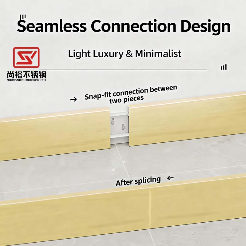 Stainless Steel Floor Skirting Trim Strip Stainless Steel Decorative Strip Trim