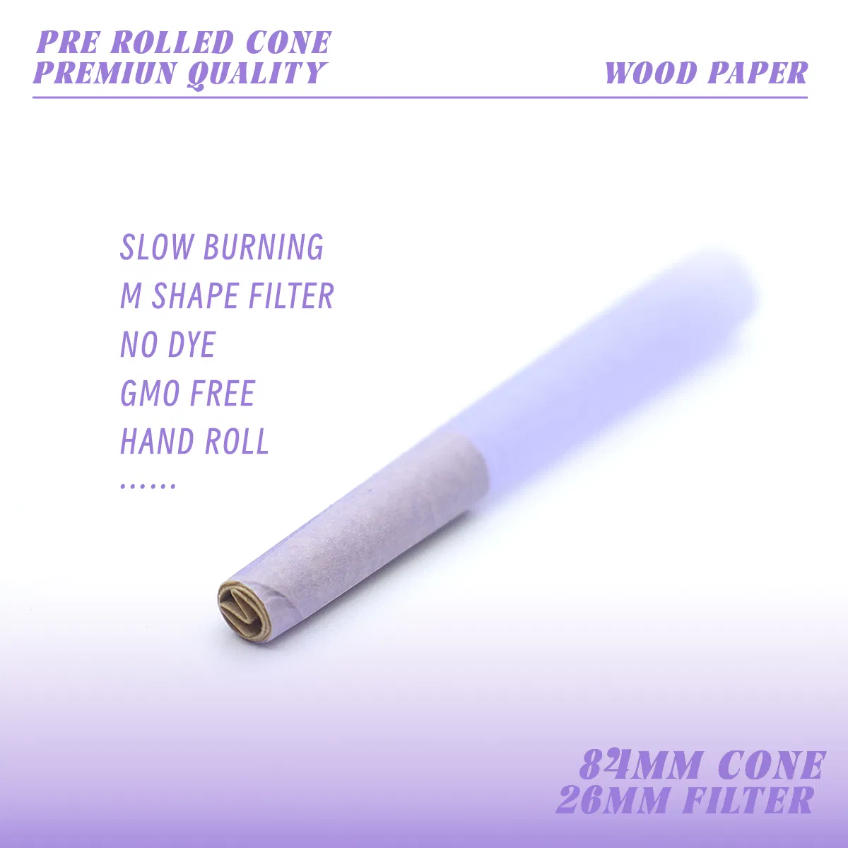 Purple Pre Rolled Cones Tobacco Smoking Accessories Cigarette Smoking Paper