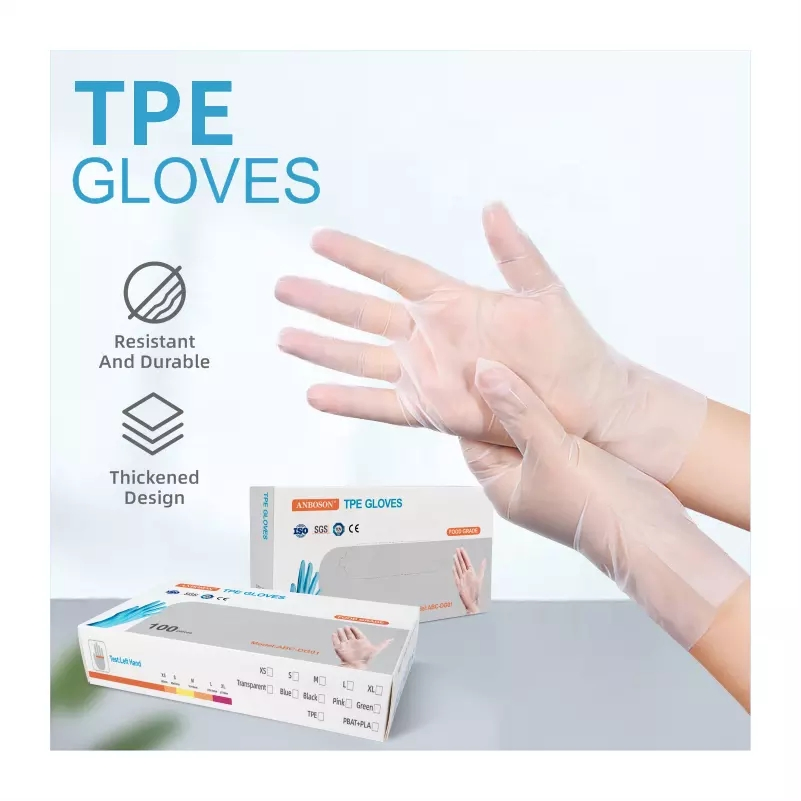 Disposable Plastic Food Grade CPE Food Glove TPE Gloves