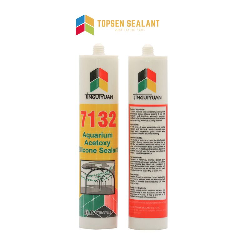 Topsen 7132 Fast-Curing Acetoxy Silicone Sealant Adhesive for Construction & DIY