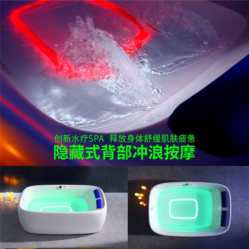 Акриловая ванна угловая белая с гидромассажем