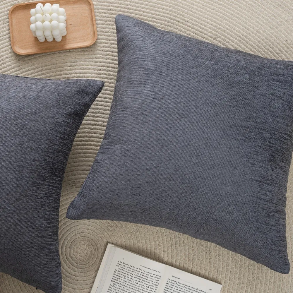 Pillow Covers 18 X 18 Chenille Pillow Covers with Elegant Design Soft and Luxurious Decorative Throw Pillows for Couch, Bed, and Home