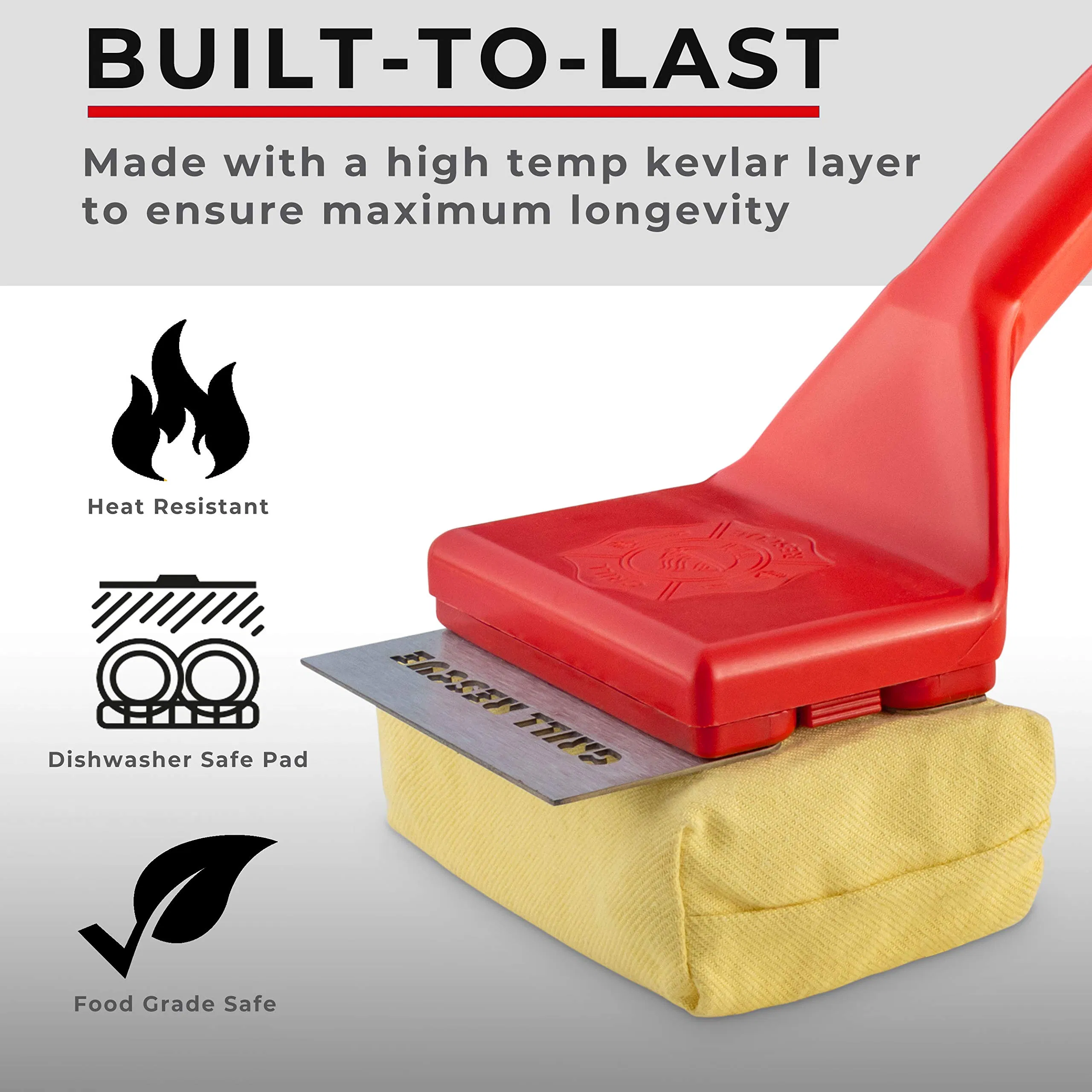 Stainless-Steel Grates BBQ Replaceable Scraper Cleaning Head Bristle Free Durable Unique Tools Scraper