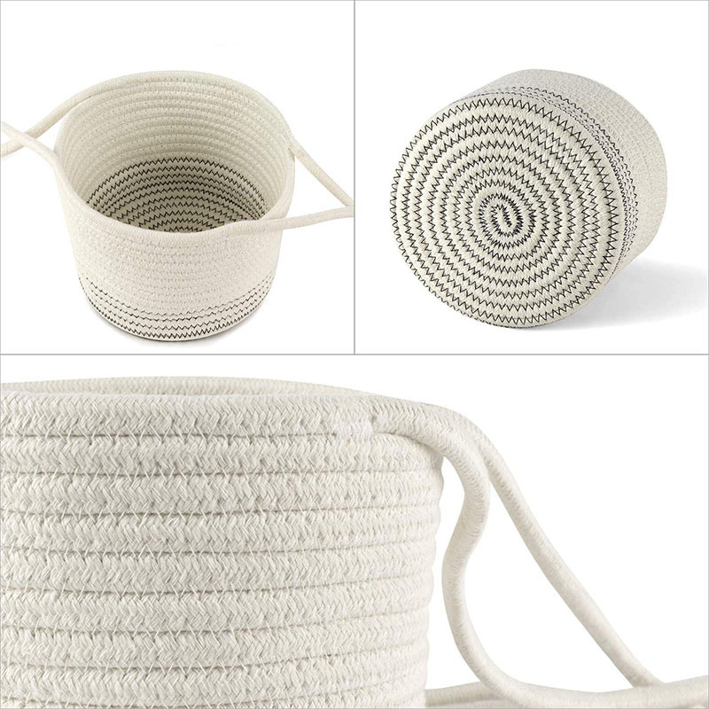 Plaited Grass Rattan Twine Hanging Basket Hanging Foldable Flower Pot