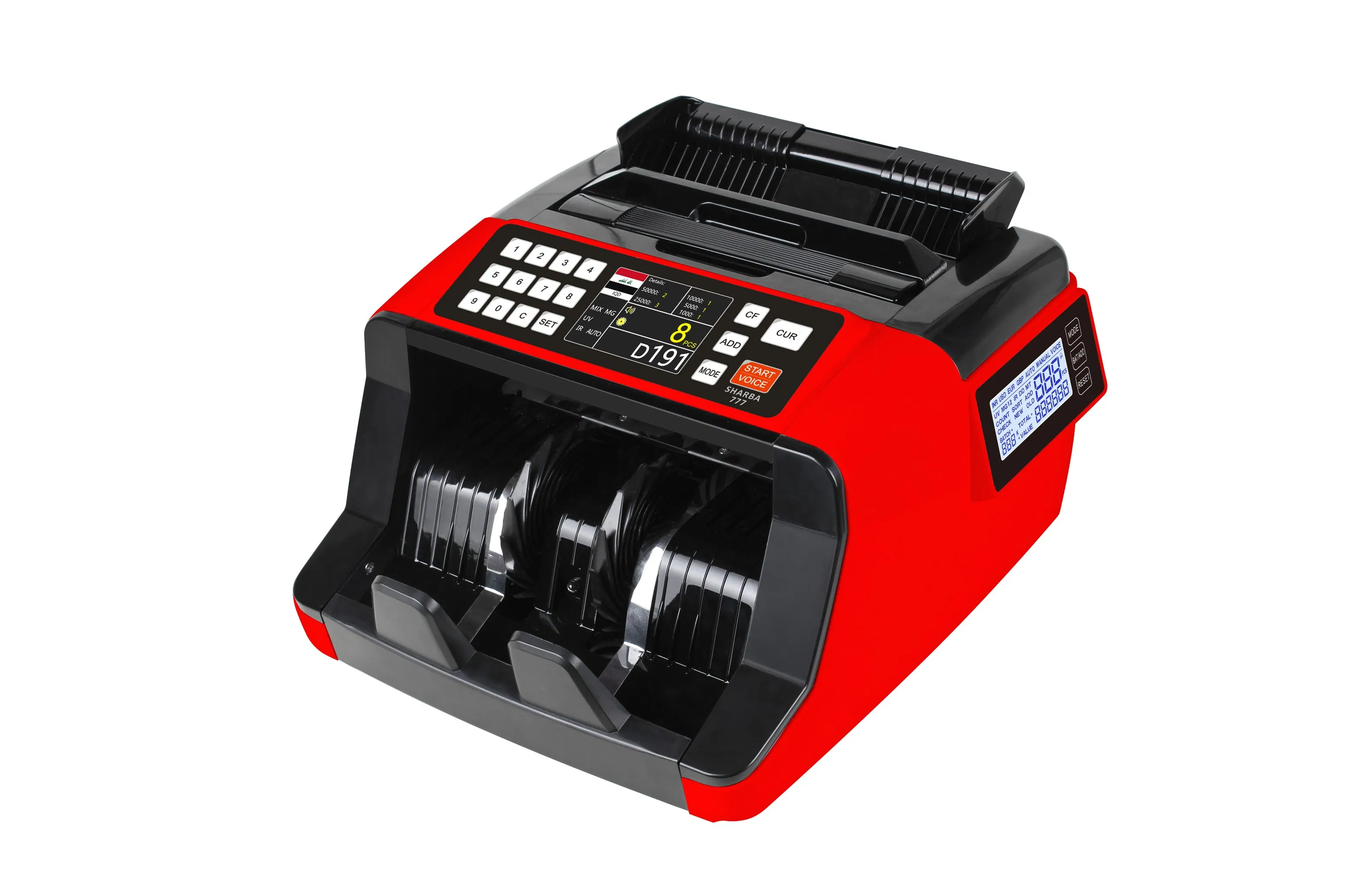 Al-7200 Worldwide UV Mg Counterfeit Detection TFT Display Money Counter Cash Counting Machine