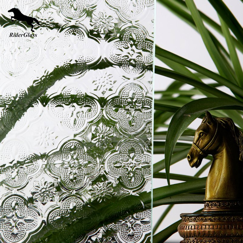 3-8mm Clear Flora Patterned Figure Glass