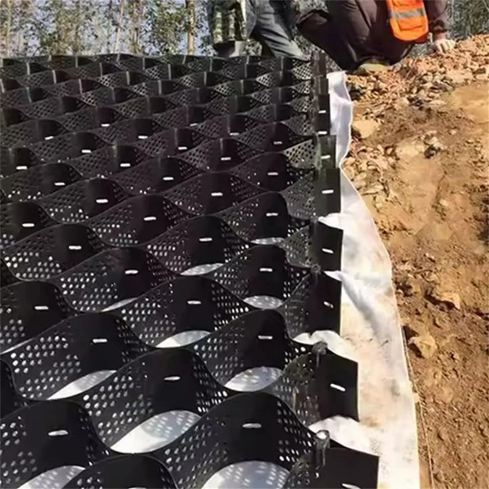Road Construction HDPE Green Roof System Grass Grid Plastic Geocell