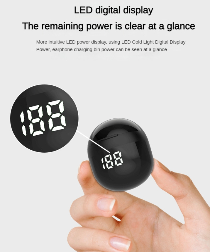 Гарнитура Bluetooth с дисплеем заряда, черная