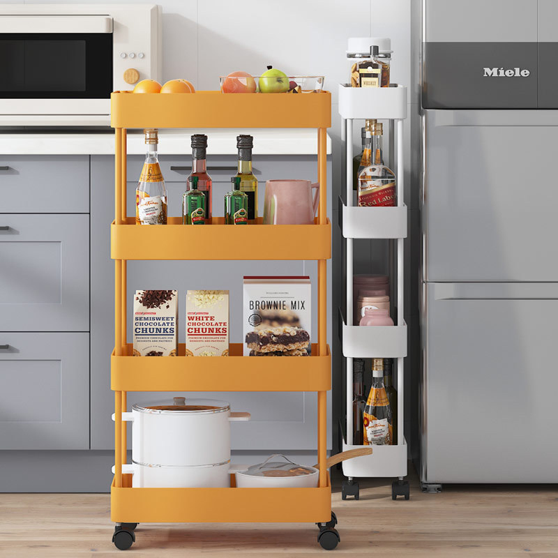 Slim Storage Cart, 3 Tier Bathroom Rolling Utility Cart Storage Organizer Slide out Cart