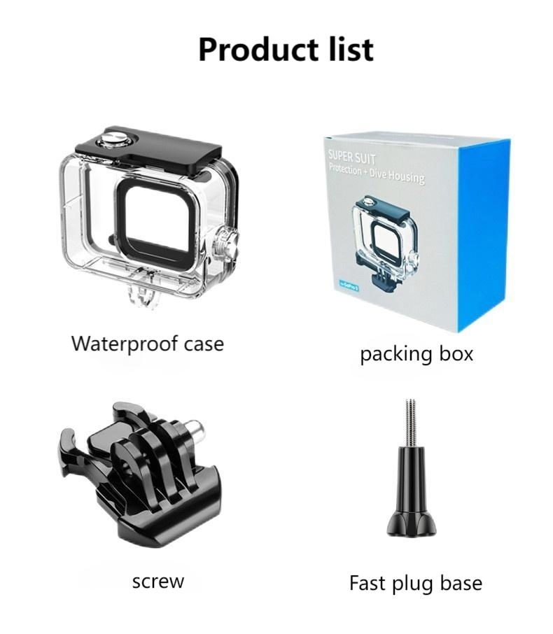 Gopro Hero 12 9 10 Black Diving Protective Housing Waterproof Case Accessories Underwater Shooting for Camera
