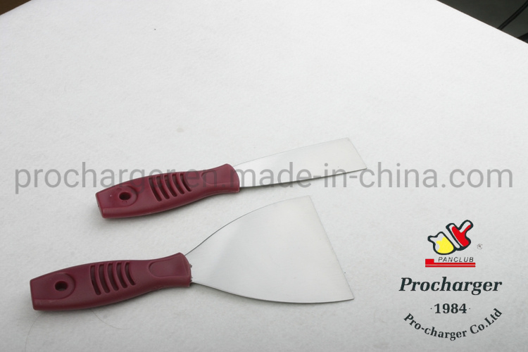 Stainless or Carbon Steel Scraper with Soft Grip Handle