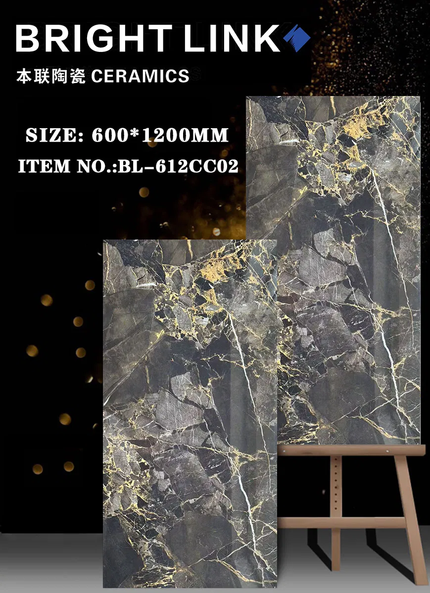 Foshan 600*1200mm with Deluxe Design Polish Glazed Porcelain Indoor Floor Tile