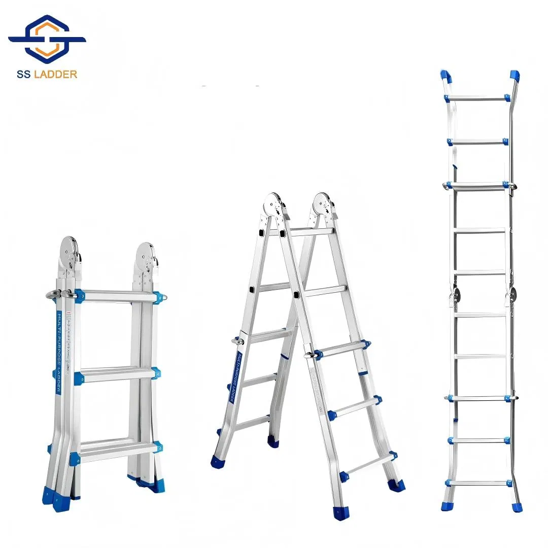 En 131 Certified Multipurpose Telescopic Ladder Aluminum Alloy Multi Functional Small Giant Ladder with 150kg Capacity for Warehouse Use