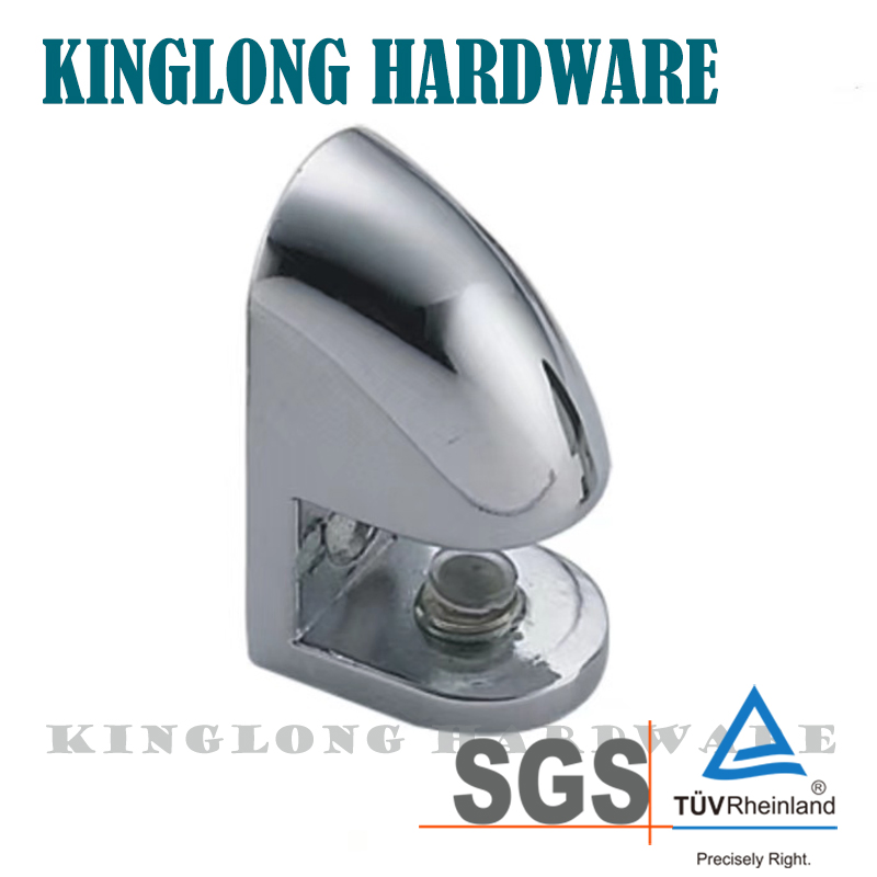 Door Accessorie Wall Mounted Glass Shelf Supports Zinc Alloy Glass Shelf Clamp