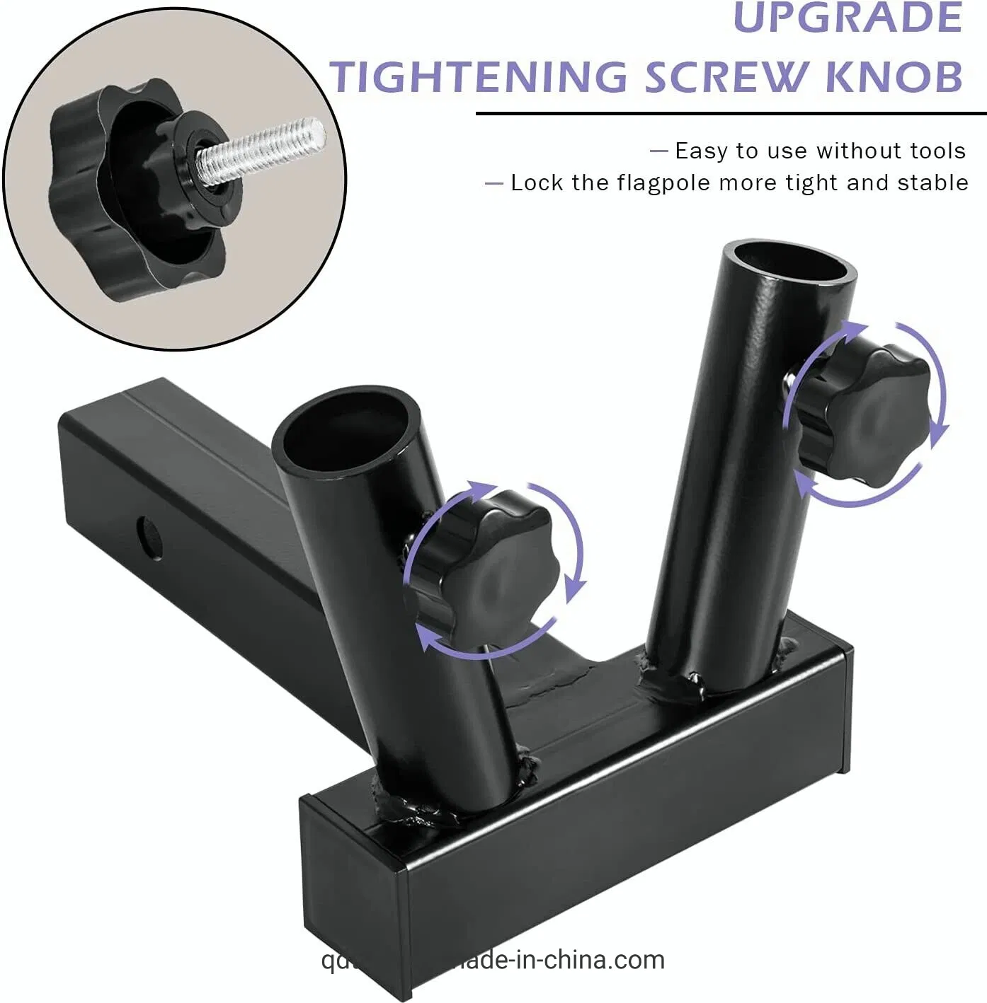 Flag Pole Holder Hitch Mount for 2" Trailer Receiver Truck