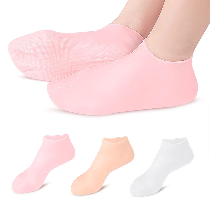Silicone Moisturizing Socks Soften Dry Feet, Rough Skin, Anti-Skid Aloe Socks Are Suitable for Dry Feet, Women Soften Calluses, SPA Silicone Socks