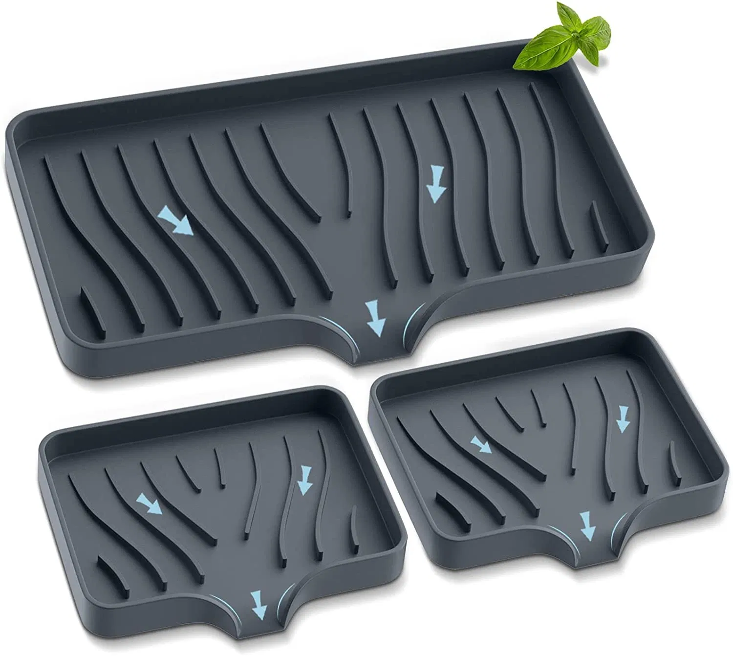 Kitchen Sink Tray Silicone Sponge Self Draining Bathroom Sinkorganizer