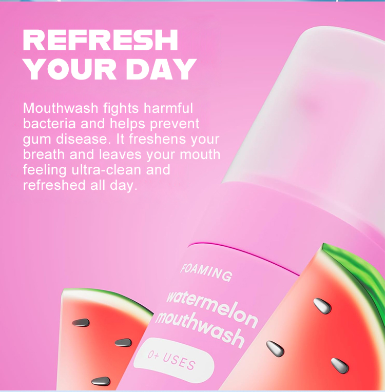 Portable Mouthwash Fruit Flavor Bad Breath Removal Mouthwash 55ml Foaming Mouthwash