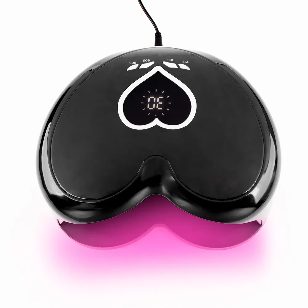 High Power 96W Heart Plating Pink PRO Cure Cute Shiny White Black LED UV Nail Lamp with Feet Use Removable Base