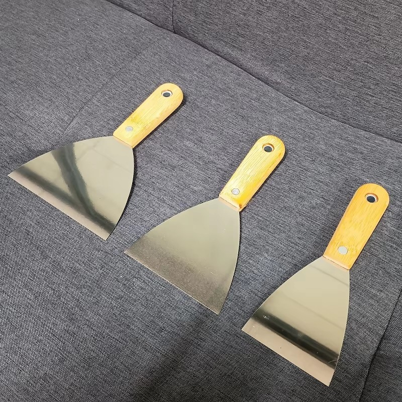 Premium Steel Wide Putty Knife with Wooden Handle Professional Wall Putty Tool