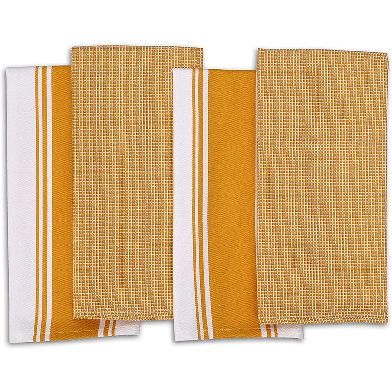 100% Cotton Kitchen Towels 2 Stripe 2 Waffle Over Sized Multi Use Dish Towels