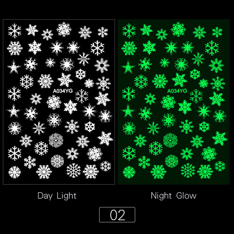 Adhesive Dark Glowing Butterfly Nail Art Sticker, Printing Night Luminous Accessory for Beauty Design