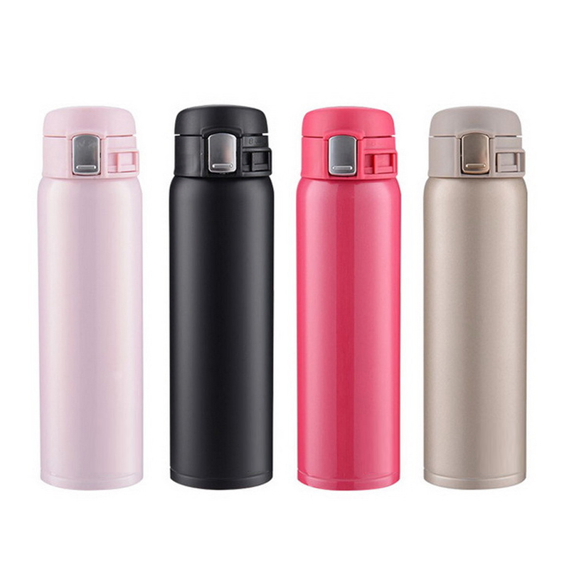 Custom Logo Pop up Lid Stainless Steel Insulated Drinking Cup Water Bottle