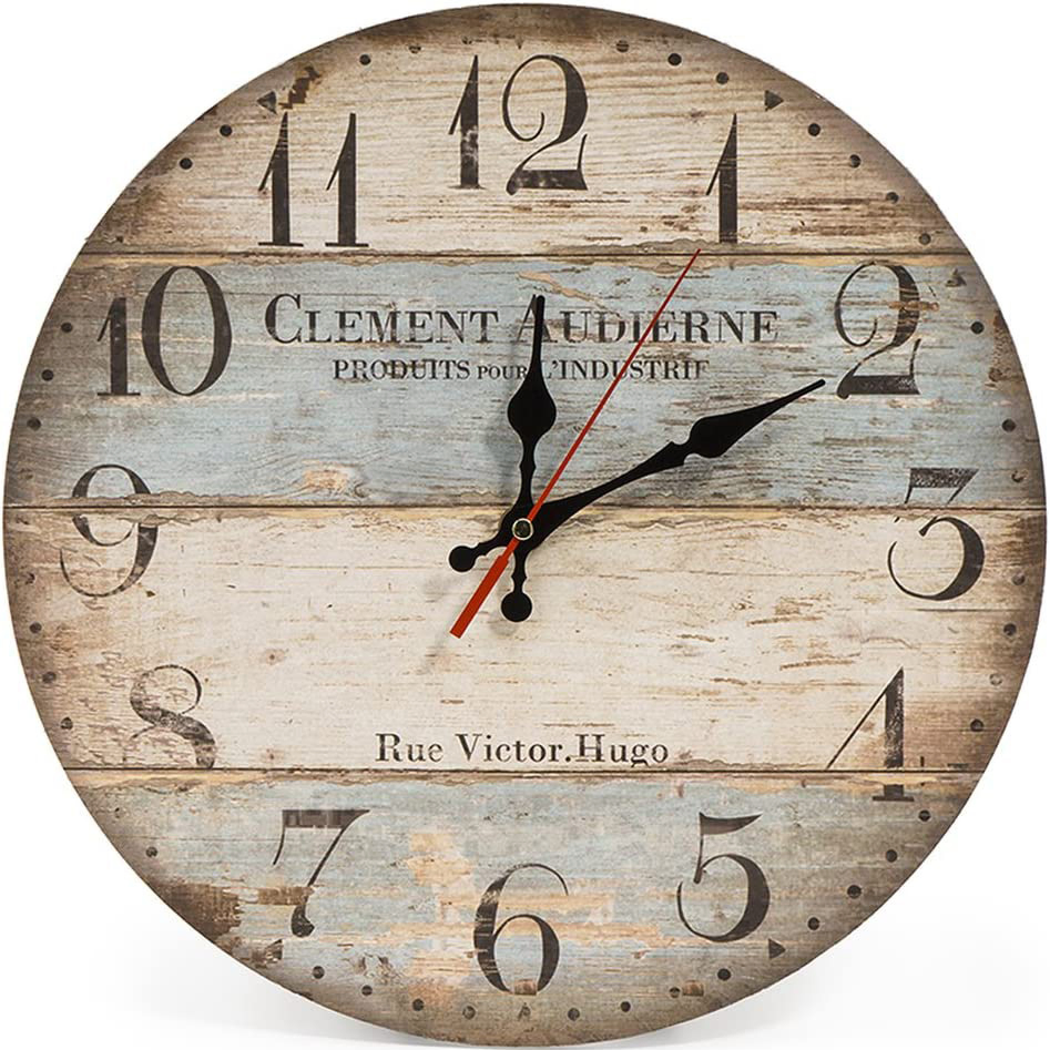 Dia 30/34/40/60cm MDF Large Promotional Gift Wood Wall Clock Silent Quartz Battery Operated Digital Alarm Clock for Kitchen/Living /Bed Room-Hr23-C (3)