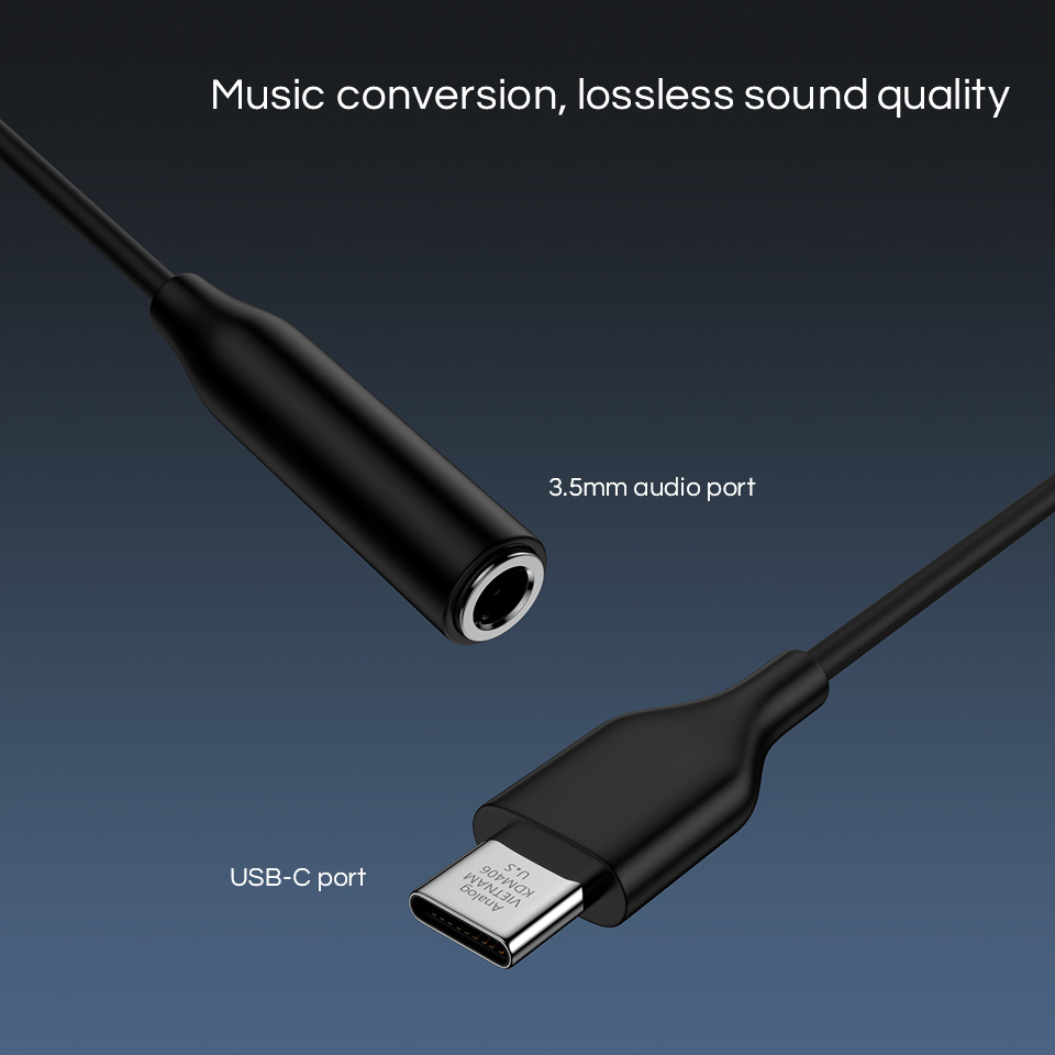 Original Type C USB-C to 3.5mm Headset Jack Adapter for Phone