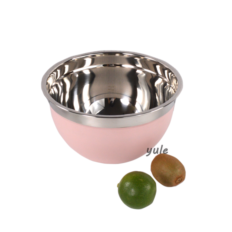 Hot Sale Kitchenware Salad Food Bowl with Measurement Line Stainless Steel Mixing Bowl