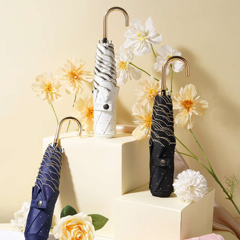 Зонт складной ветрозащитный с отражающей полосой