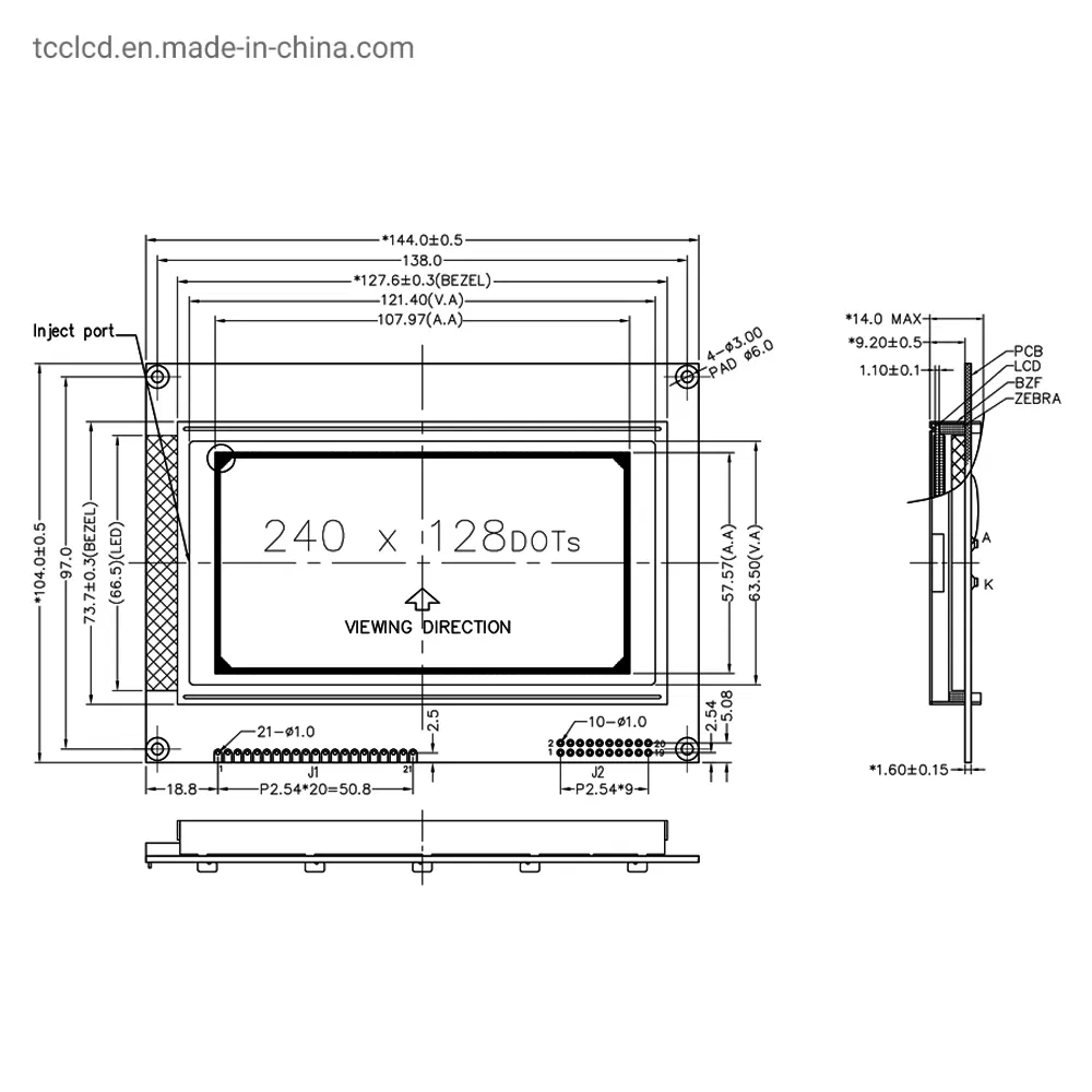 Графический ЖК-дисплей 240x128 с контроллером T6963c
