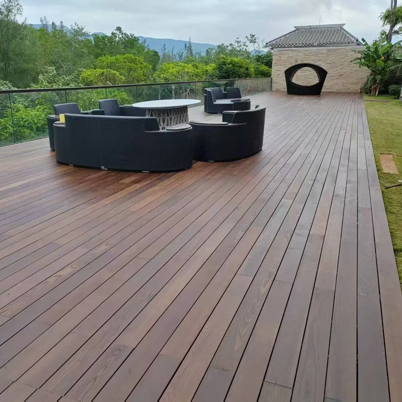 Hot-Sale Garden Porch Balcony Oudoor Thermo Ash Wood Decking