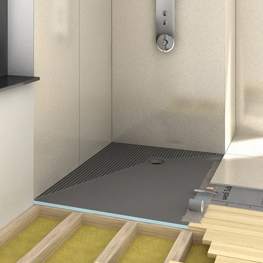 B1/B2 Grade Safety Fiber Mesh Cement-Based Damp-Proof Custom Size Shower Pan