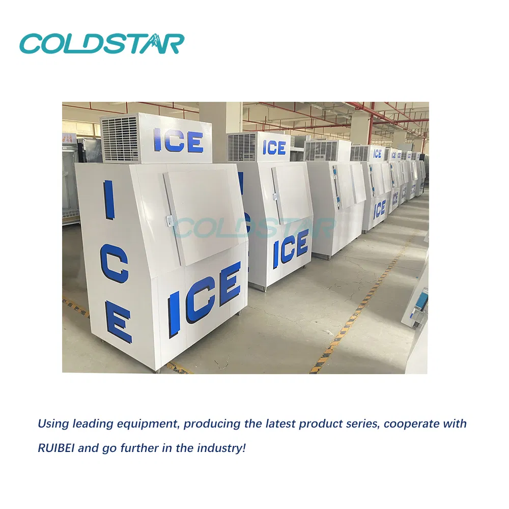Ice Merchandiser Machine Outdoor Solid Door 120 Bagged Storage Bin Container Freezer