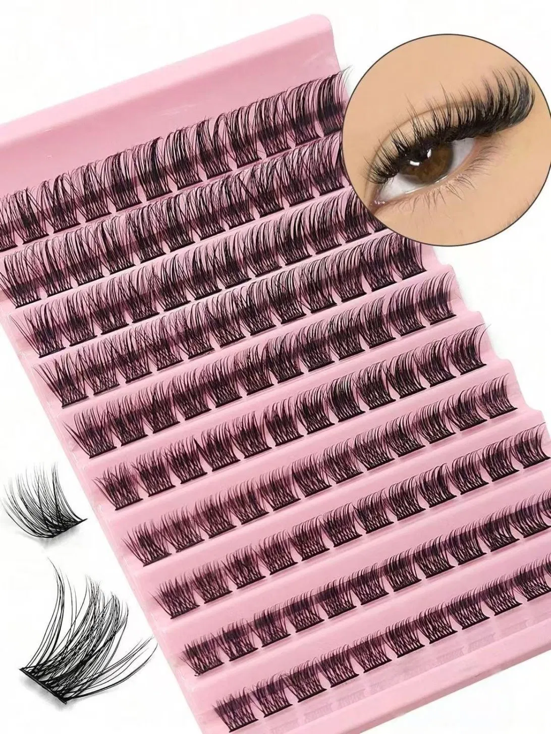 Large Capacity 100 Paira Soft Natural Women's Fox Lazy Sun Flower Eye Glue-Free Cross Border False Book Eyelash Sets