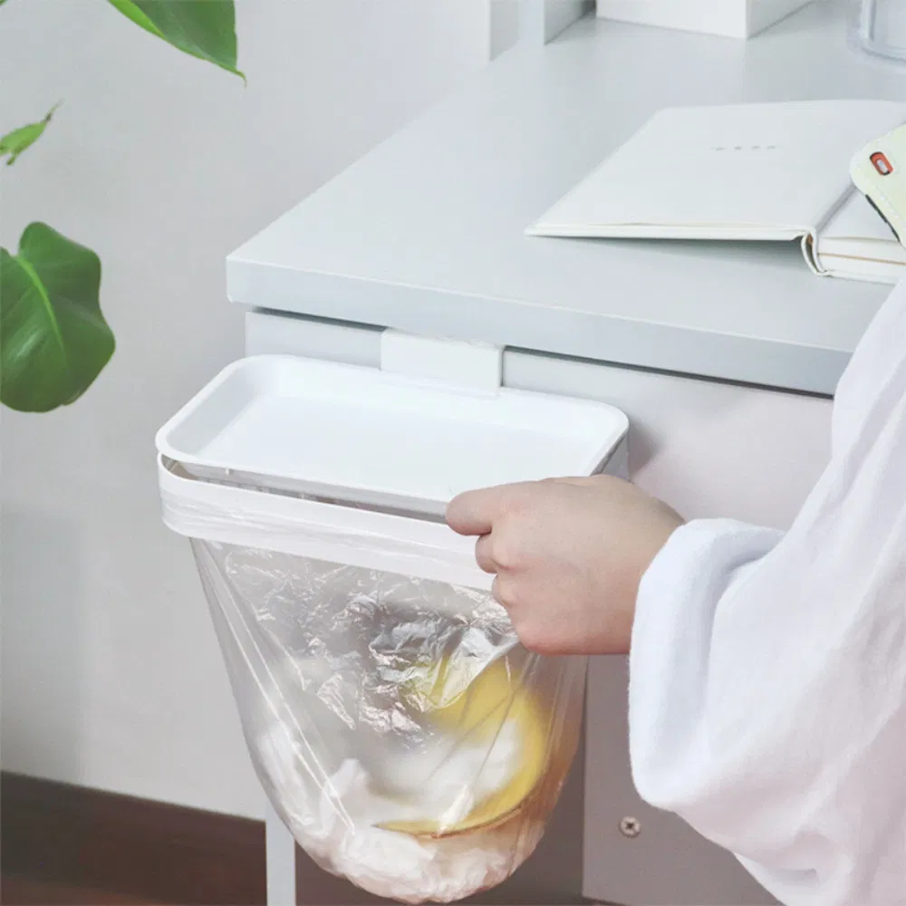 Hanging Trash Rack with Lid Rubbish Basket Garbage Bag Holder Esg23209