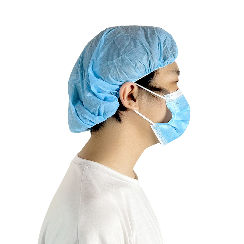 Disposable Medical Bouffant Cap Made of PP PE and Nonwoven Material