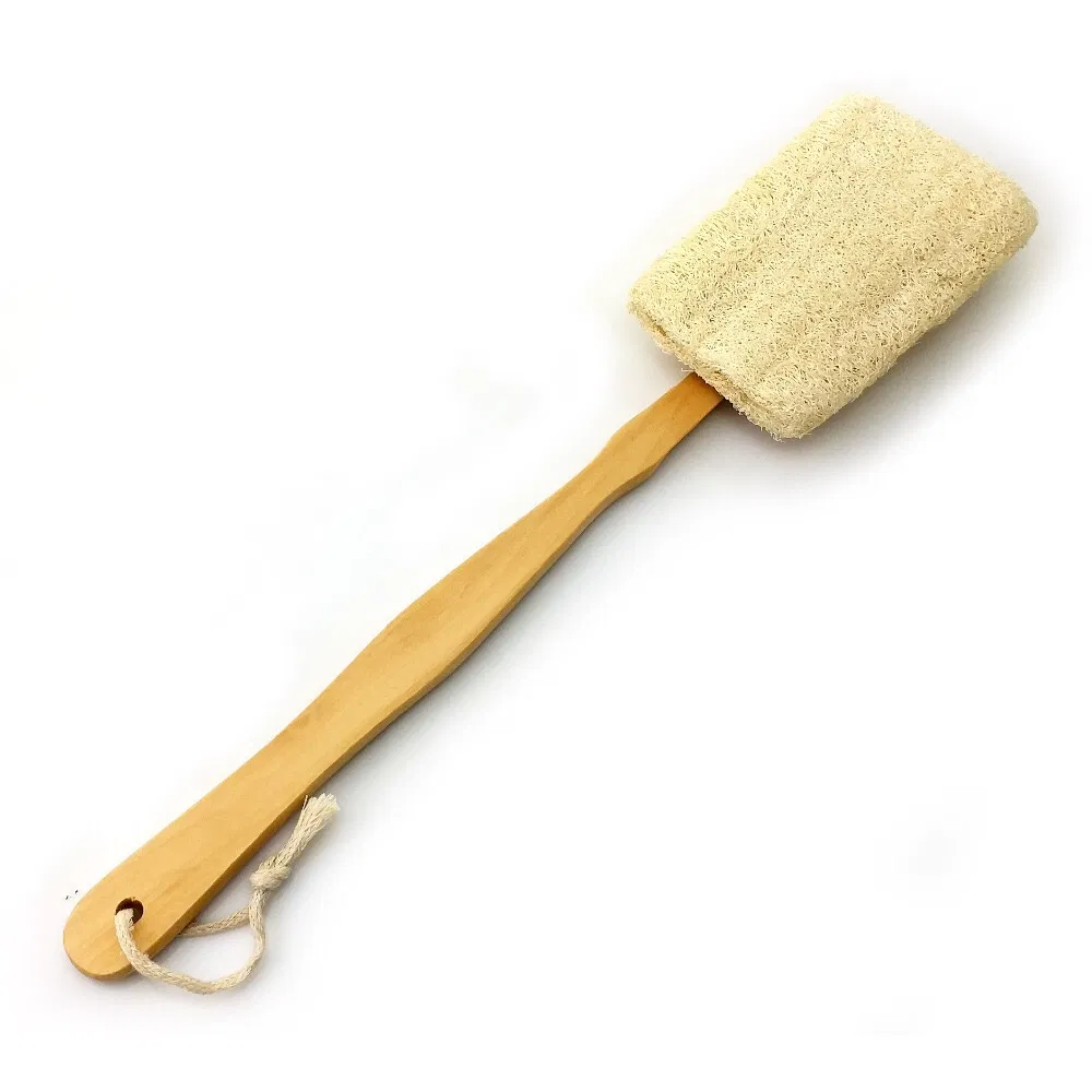 Soft Natural Bristle Massage Wooden Bath Shower Brush with Long Handle