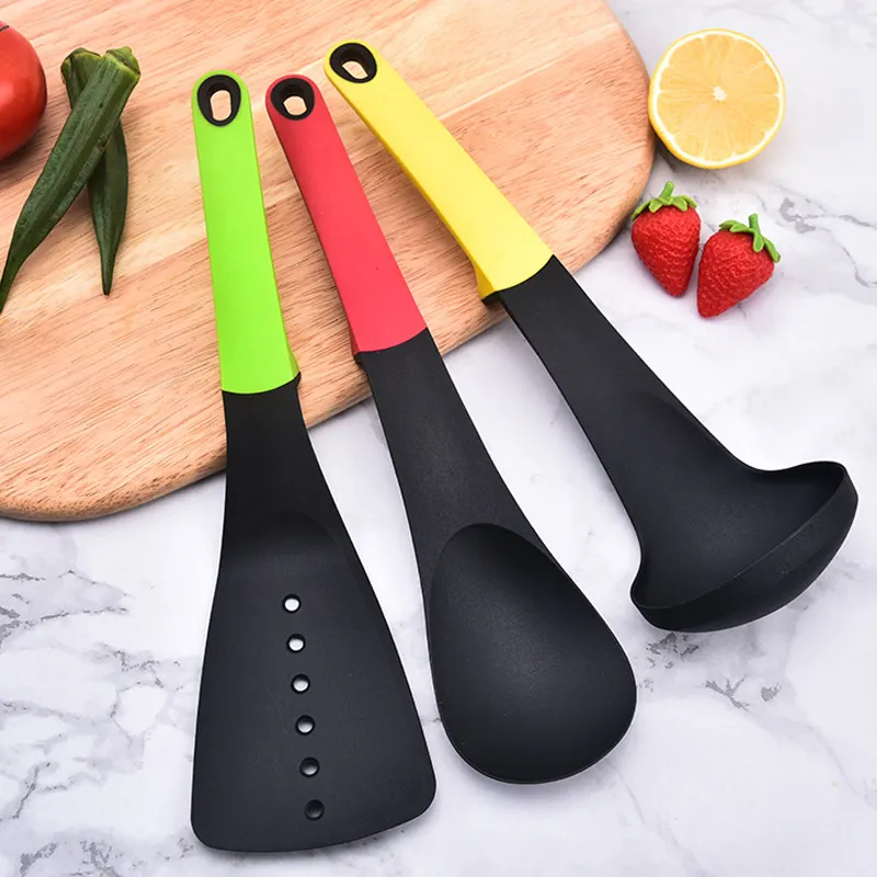PP Kitchen Gadget Set with Hole Handle and Storage Rack