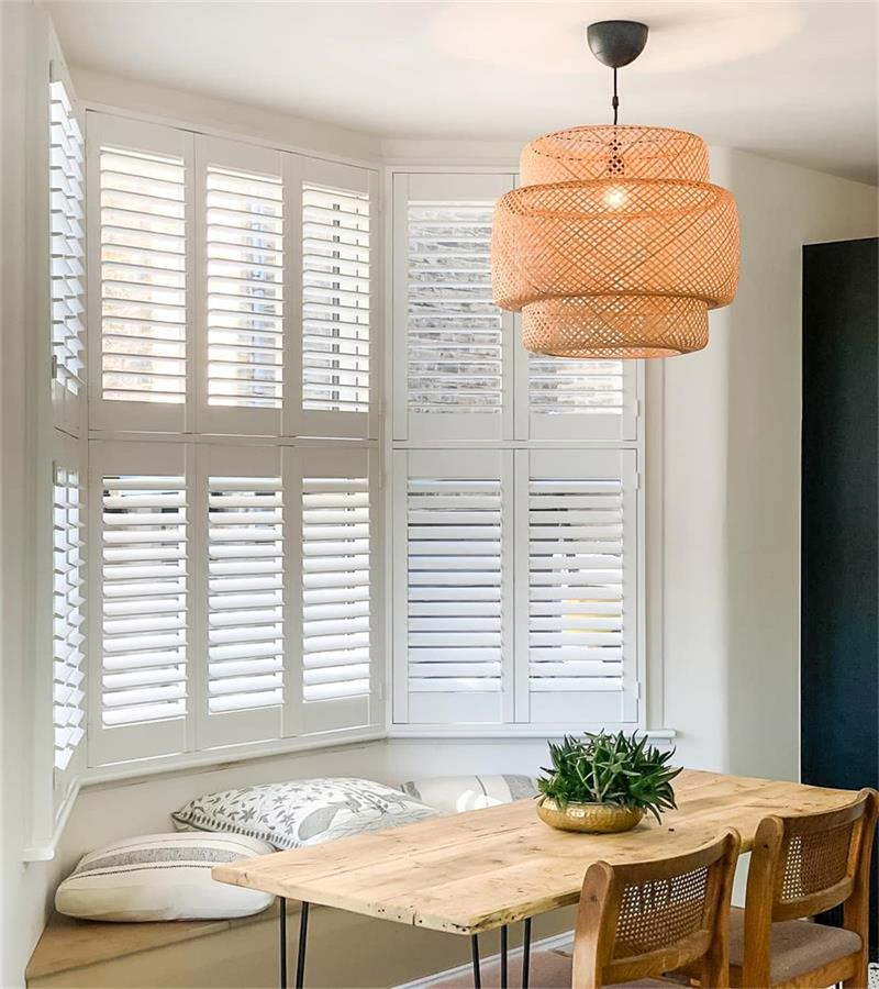 Painted Wood Plantation Shutter Basswood Louver for Kitchen Living Room Bathroom Bedroom Horizontal
