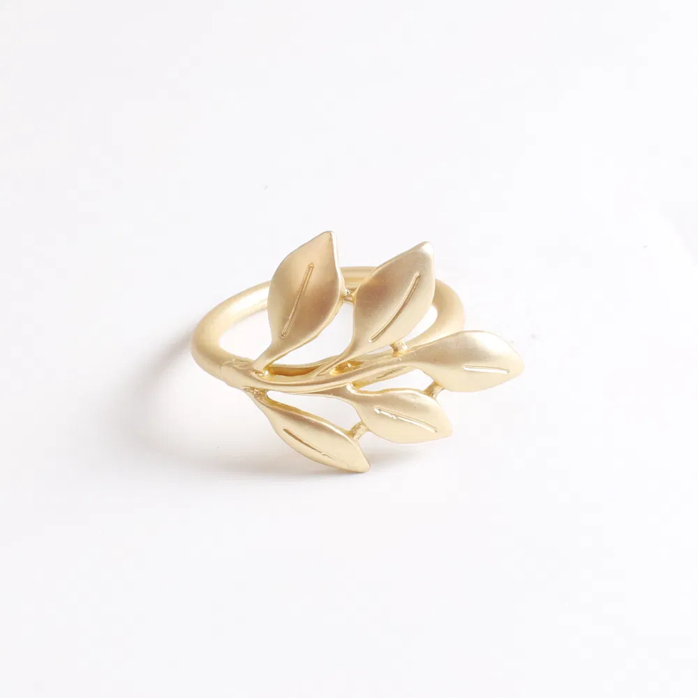 Wholesale Creative Ginkgo Leaf Napkin Ring Gold Leaf Napkin Buckle for Home