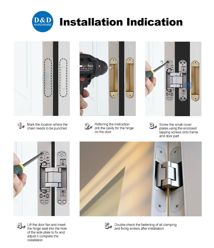 European German Italy Zinc Alloy Wholesale Heavy Duty Load Stainless Steel 3D Hidden Glass Door Hinge Cover Adjustable Invisible Concealed Hinge Supplier