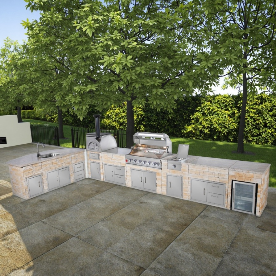 Premium Outdoor Cooking Station with Stainless Steel Grill Cabinet