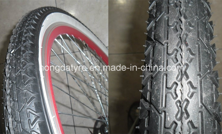 Детская велопокрышка 24x2.125, 26x2.125, черная с белой полосой