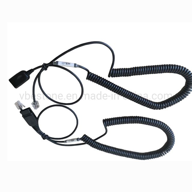 Call Center His Cable Qd Adapter for Telephone Headset VoIP Phones