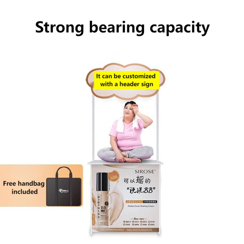 Mobile Ground Promotion Shelf Folding Advertising Table Outdoor Portable Promotion Stand Stall Cart