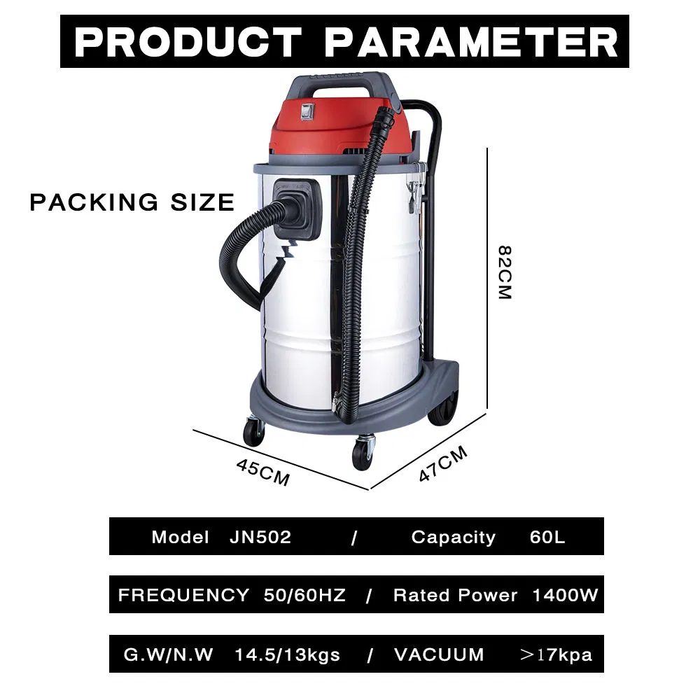 60 Litres Professional Industrial Wet Dry Vacuum Cleaner Home Car Washer Vacuum Cleaner